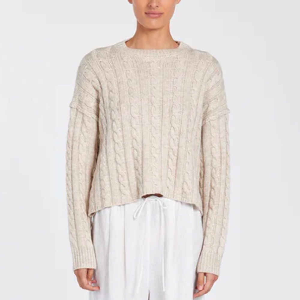 NWT DISSH Sand/Beige Cable Knit Jumper Sz S